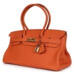 PRE-OWNED HERMÈS SHOULDER BIRKIN 42 JPG ORANGE H CLEMENCE GOLD HARDWARE