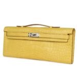 HERMÈS KELLY CUT MIMOSA MATTE ALLIGATOR PALLADIUM HARDWARE