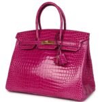 HERMÈS BIRKIN 35 ROSE SCHEHERAZADE SHINY POROSUS CROCODILE GOLD HARDWARE