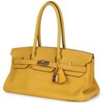 PRE-OWNED HERMÈS SHOULDER BIRKIN 42 JPG SOLEIL CLEMENCE GOLD HARDWARE
