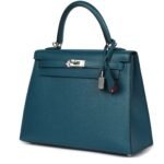 HERMÈS KELLY SELLIER 25 VERT BOSPHORE VERSO MADAME PALLADIUM HARDWARE