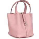 HERMÈS PICOTIN 22 ROSE SAKURA CLEMENCE PALLADIUM HARDWARE