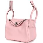 HERMÈS MINI LINDY ROSE SAKURA SWIFT PALLADIUM HARDWARE