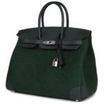 HERMÈS BIRKIN 35 VERT ANGLAIS FEUTRE WOOL AND VERT FONCE FEUTRE SWIFT PALLADIUM HARDWARE