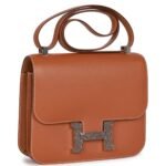 HERMÈS CONSTANCE 24 GOLD MADAME AND LIZARD PALLADIUM HARDWARE