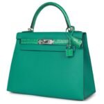 HERMÈS KELLY SELLIER 28 VERT VERONE MADAME AND SHINY NILOTICUS CROCODILE TOUCH PALLADIUM HARDWARE