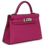 HERMÈS SPECIAL ORDER (HSS) KELLY SELLIER 20 ROSE POURPRE VERSO EPSOM PALLADIUM HARDWARE