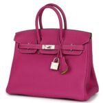 HERMÈS SPECIAL ORDER (HSS) BIRKIN 25 ROSE POUPRE VERSO TOGO BRUSHED PALLADIUM HARDWARE