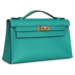 HERMÈS KELLY POCHETTE VERT VERONE SWIFT GOLD HARDWARE