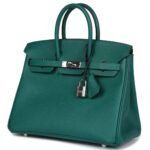 PRE-OWNED HERMÈS BIRKIN 25 MALACHITE EPSOM PALLADIUM HARDWARE
