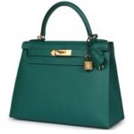 HERMÈS KELLY SELLIER 28 MALACHITE EPSOM GOLD HARDWARE