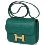 HERMÈS CONSTANCE 18 MALACHITE MATTE ALLIGATOR GOLD HARDWARE