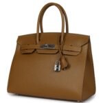PRE-OWNED HERMÈS BIRKIN SELLIER 30 BRONZE DORE MADAME PALLADIUM HARDWARE