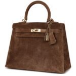 VINTAGE HERMÈS KELLY 25 BROWN DOBLIS GOLD HARDWARE
