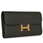 HERMÈS CONSTANCE WALLET TO GO VERT DE GRIS EPSOM GOLD HARDWARE