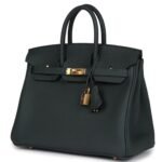 HERMÈS BIRKIN 25 VERT FONCE TOGO GOLD HARDWARE
