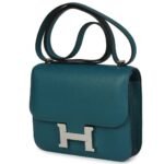HERMÈS CONSTANCE 18 VERT BOSPHORE EVERCOLOR PALLADIUM HARDWARE