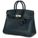 HERMÈS BIRKIN 25 VERT CYPRES OSTRICH GOLD HARDWARE