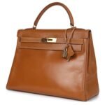 VINTAGE HERMÈS KELLY RETOURNE 32 NATUREL SABLE CHAMONIX GOLD HARDWARE