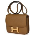 HERMÈS CONSTANCE 18 KRAFT CHEVRE GOLD HARDWARE