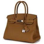 PRE-OWNED HERMÈS BIRKIN 30 BRONZE D'OR VERSO TOGO PALLADIUM HARDWARE