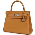 HERMÈS KELLY RETOURNE 28 NATUREL SABLE TOGO PALLADIUM HARDWARE