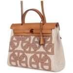 HERMÈS HERBAG ZIP PM 31 CIRCUIT 24 ECRU TOILE H CANVAS AND NATUREL SABLE HUNTER LACQUERED PALLADIUM HARDWARE