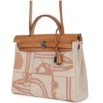 HERMÈS HERBAG ZIP PM 31 BRIDES DE GALA NATURAL SABLE BERLINE HUNTER AND ECRU TOILE H CANVAS PALLADIUM HARDWARE