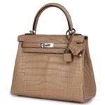 HERMÈS KELLY RETOURNE 25 CHAI MATTE ALLIGATOR PALLADIUM HARDWARE