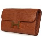 HERMÈS CONSTANCE WALLET TO GO GOLD MATTE ALLIGATOR GOLD HARDWARE