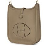 HERMÈS EVELYNE TPM BEIGE MARFA CLEMENCE GOLD HARDWARE