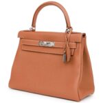 HERMÈS KELLY RETOURNE 28 GOLD TOGO PALLADIUM HARDWARE