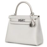 HERMÈS KELLY RETOURNE 28 GRIS PALE TOGO PALLADIUM HARDWARE