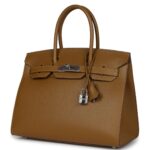 PRE-OWNED HERMÈS BIRKIN SELLIER 30 BRONZE DORE MADAME PALLADIUM HARDWARE