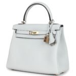 HERMÈS KELLY RETOURNE 25 GRIS PLATINE TOGO PERMABRASS HARDWARE