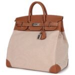 HERMÈS BIRKIN HAC 40 GOLD EVERCOLOR AND ECRU TOILE PALLADIUM HARDWARE