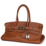 PRE-OWNED HERMÈS SHOULDER BIRKIN 42 JPG GOLD CLEMENCE PALLADIUM HARDWARE