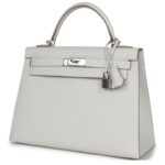 HERMÈS KELLY SELLIER 32 GRIS PALE EPSOM PALLADIUM HARDWARE