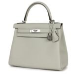 HERMÈS KELLY RETOURNE 28 GRIS NEVE TOGO PALLADIUM HARDWARE