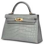 HERMÈS KELLY SELLIER 20 GRIS CIMENT MATTE ALLIGATOR GOLD HARDWARE
