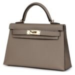HERMÈS SPECIAL ORDER HSS KELLY SELLIER 20 GRIS ASPHALTE VERSO EPSOM PERMABRASS HARDWARE