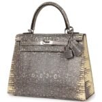 HERMÈS KELLY SELLIER 25 OMBRE VARANUS SALVATOR LIZARD PALLADIUM HARDWARE