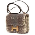 HERMÈS MINI CONSTANCE 18 OMBRE LIZARD VARANUS SALVATOR GOLD HARDWARE