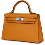 HERMÈS KELLY SELLIER 20 MOUTARDE CHEVRE PALLADIUM HARDWARE