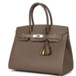 PRE-OWNED HERMÈS BIRKIN SELLIER 30 ETOUPE EPSOM GOLD HARDWARE
