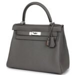 HERMÈS KELLY RETOURNE 28 GRIS MEYER CLEMENCE PALLADIUM HARDWARE