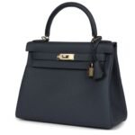 HERMÈS KELLY RETOURNE 28 GRIS MISTY TOGO PERMABRASS HARDWARE