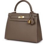 HERMÈS KELLY SELLIER 25 ETOUPE EPSOM GOLD HARDWARE