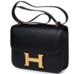 VINTAGE HERMÈS CONSTANCE 23 BLACK EVERCALF GOLD HARDWARE