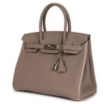 PRE-OWNED HERMÈS SPECIAL ORDER HSS BIRKIN 30 GRIS TOURTERELLE AND CRAIE TOGO PALLADIUM HARDWARE